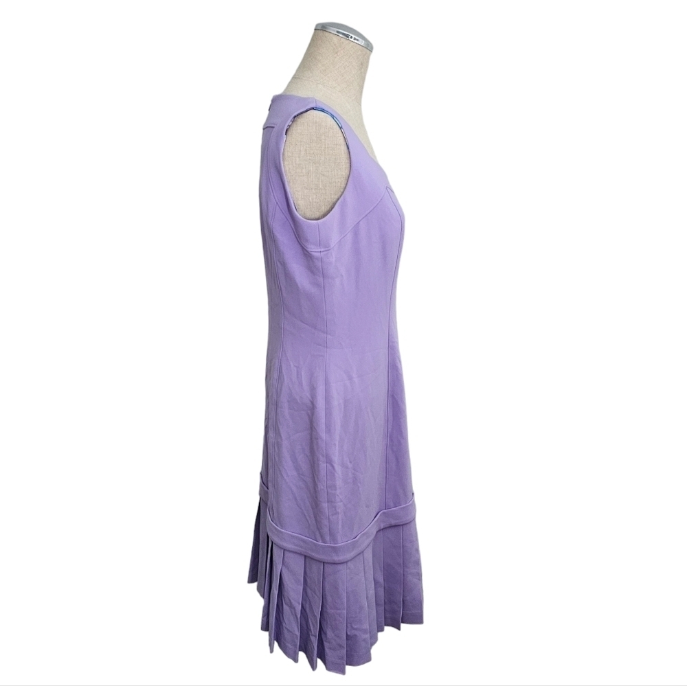 Ross Mayer Lilac Pleated Mini Dress Size 4 - Picture 7 of 12